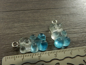 Nalleriipus glitter, 21x11mm, kirkas-turkoosi, 1kpl