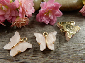 Perhonenriipus, 12x14mm, vaaleanpunainen, 1kpl