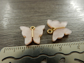 Perhonenriipus, 12x14mm, vaaleanpunainen, 1kpl