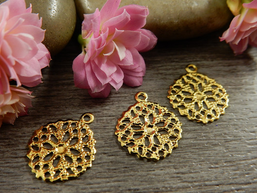 Ympyräriipus, 15x13mm, kulta, 1kpl