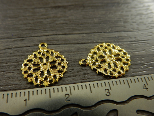 Ympyräriipus, 15x13mm, kulta, 1kpl