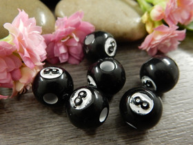 Akryylihelmi kasipallo, 11x12mm, musta, 10kpl