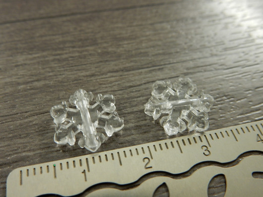 Akryylihelmi lumihiutale, 13x12mm, kirkas, 10kpl
