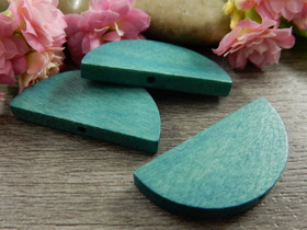 Puoliympyrä puuhelmi, 31x15mm, petrooli, 10kpl