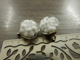 Lasipalloriipus pallot, 21x16mm, valkoinen, 1kpl