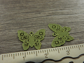 Perhonenriipus, 12x14mm, vaaleanvihreä, 1kpl