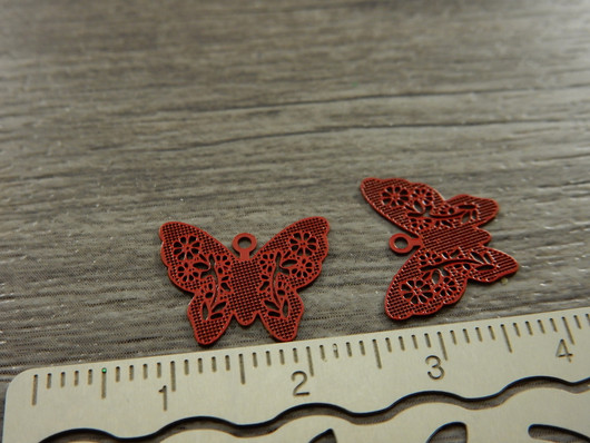 Perhonenriipus, 12x14mm, punainen, 1kpl