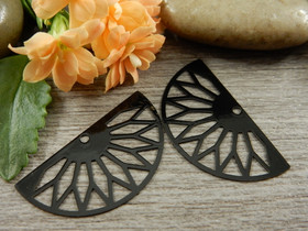 Puoliympyräriipus, 31x17mm, musta, 1kpl