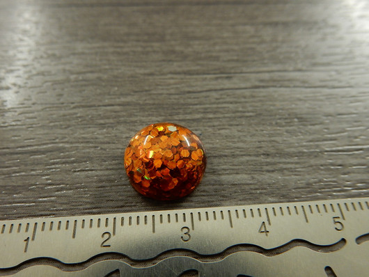 Kapussi kimalle, 12mm, oranssi, 1kpl