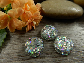 Kapussi kimalle, 12mm, ab hopea 1kpl