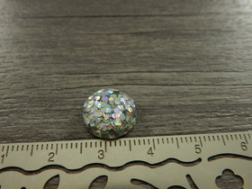 Kapussi kimalle, 12mm, ab hopea 1kpl