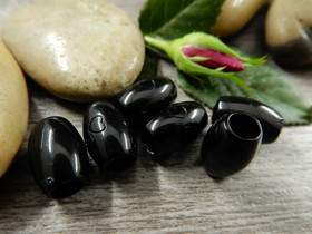 Akryylihelmi ovaali, 12x8mm, musta, 10kpl