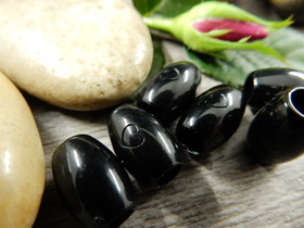 Akryylihelmi ovaali, 12x8mm, musta, 10kpl