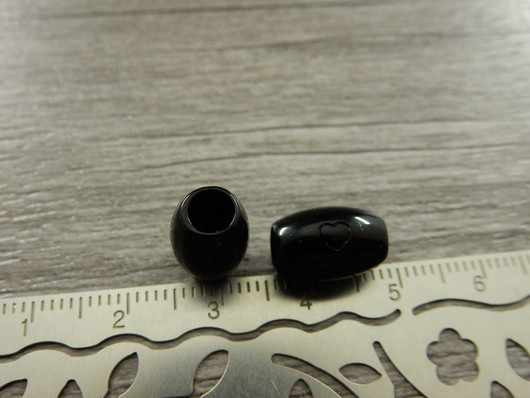 Akryylihelmi ovaali, 12x8mm, musta, 10kpl