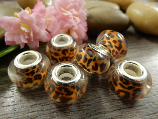 Akryylihelmi pandora, 14x9mm, ruskea, 1kpl