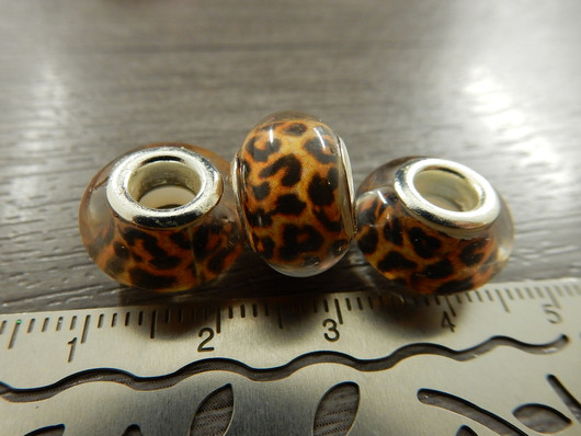 Akryylihelmi pandora, 14x9mm, ruskea, 1kpl