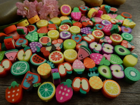 Fimohelmi hedelmä, 10mm, mixsetti, 20kpl