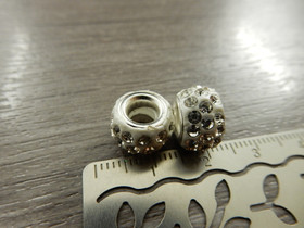 Shamballa pandora helmi, 12x7mm, kirkas, 1kpl