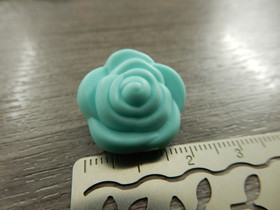 Silikonihelmi ruusu, 21mm, turkoosi, 1kpl