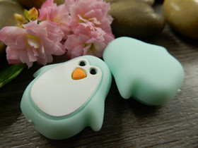 Silikonihelmi pingviini, 26x25mm, minttu, 1kpl