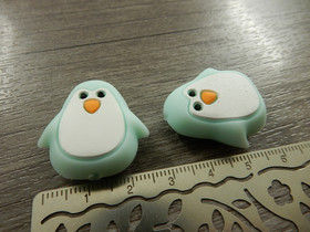 Silikonihelmi pingviini, 26x25mm, minttu, 1kpl