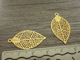 Lehtiriipus, 28x15mm, kulta, 1kpl