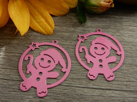 Pipaririipus, 20x24mm, pinkki, 1kpl