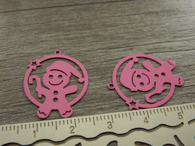 Pipaririipus, 20x24mm, pinkki, 1kpl