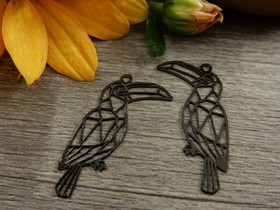 Papukaijariipus, 25x20mm, musta, 1kpl