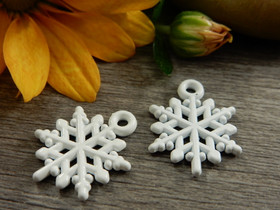 Lumihiutaleriipus, 20x16mm, valkoinen, 1kpl 