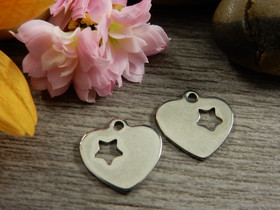 Sydänriipus, 13x13mm, rst, 1kpl