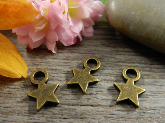 Tähtiriipus, 10x8mm, pronssi, 1kpl