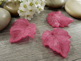 Lehtiriipus akryyli, 23x21mm, pinkki, 1kpl