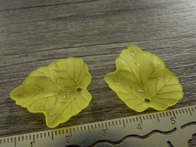 Lehtiriipus akryyli, 23x21mm, keltainen, 1kpl
