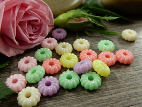 Akryylihelmi kurpitsa, 9x5mm, mix setti , 20kpl 