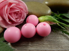 Silikonihelmi, 12mm, pinkki, 1kpl