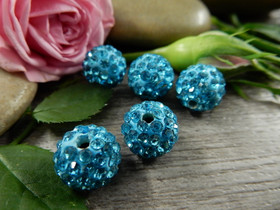 Shamballa helmi, 10mm, turkoosi, 1kpl