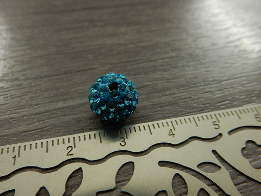 Shamballa helmi, 10mm, turkoosi, 1kpl