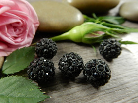 Shamballa helmi, 10mm, musta, 1kpl