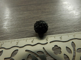 Shamballa helmi, 10mm, musta, 1kpl