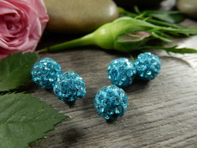 Shamballa helmi, 8mm, turkoosi, 1kpl