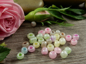 Lasihelmi helmiäinen, 4mm, mix setti, 50kpl