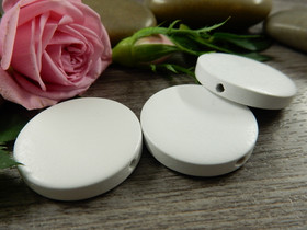 Puuhelmi, 25mm, valkoinen, 10kpl