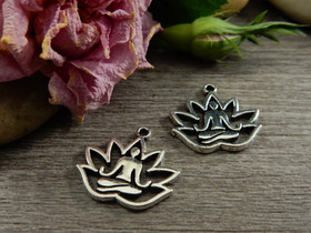 Lotusriipus, 17x18mm, kromi, 1kpl 