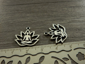 Lotusriipus, 17x18mm, kromi, 1kpl 