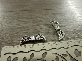 Metallihelmi/ riipus siivet, 22x8mm, kromi, 10kpl