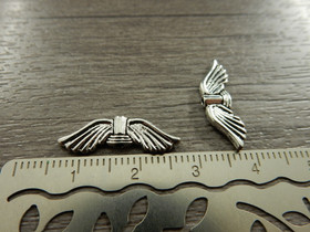 Metallihelmi/ riipus siivet, 21x7mm, kromi, 10kpl