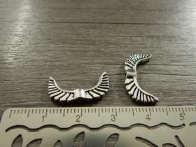 Metallihelmi/ riipus siivet, 19x10mm, kromi, 10kpl