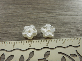 Akryylihelmi kukka, 9mm, valkoinen, 20kpl