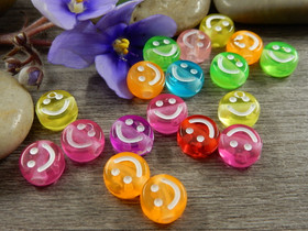 Akryylihelmi hymy, 10mm, mixsetti, 20kpl